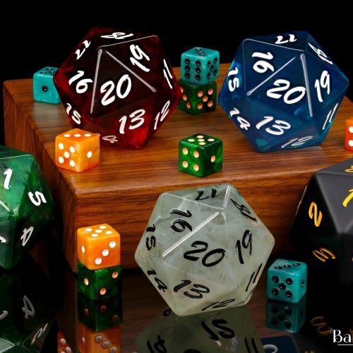 RPG LRG D20 VARIETY Wooden BlackBackground