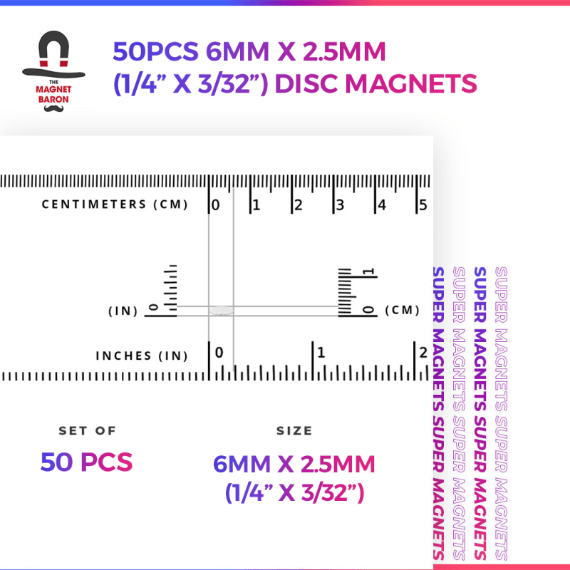 SuperMagnets 6mmx2 5mm